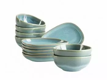 Mäser Cordelia Snacking-Set, Steinzeug, grün, 12-tlg. (935471)