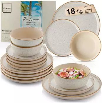 S&auml;nger Rio Tafelservice 18-teilig, Steingut, creme (Rio)
