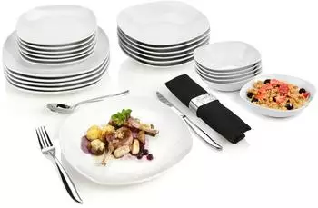 S&auml;nger Bilgola Tafelservice, Porzellan, wei&szlig;, 24-teilig (219530)
