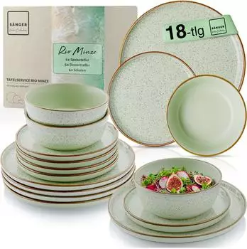 S&auml;nger Rio Minze Tafelservice 18-teilig, Steingut, 6 Personen (225430)