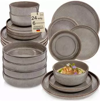 Sänger Kairo Graphit Tafelservice 24-tlg., 6 Personen, Steingut (229080)