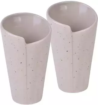 CreaTable Streat Food Cone Servierteller-Set, Steinzeug, creme, 2-tlg. (33972)