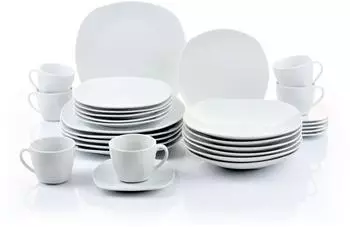 Retsch-Arzberg Fino Kombiservice 30-teilig, 6 Personen, Porzellan, weiß (99429218-0)