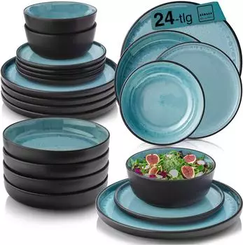 Sänger Granada Tafelservice 24-teilig, Steingut, blau (230360)