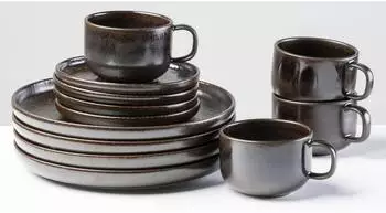 Gipfelst&uuml;ck Kaffeeservice Glockenklang 12-tlg. f&uuml;r 4 Personen, Steinzeug, braun (938168)