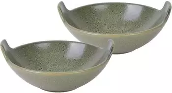 CreaTable Streat Food Balti Dish 2-teilig, Steinzeug, grün (33985)