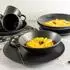 Mäser Essential Frühstücks-Geschirrset 18-tlg., Steinzeug, schwarz (66481445-0)