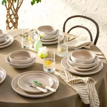 Karaca Abby Tafelservice Steinzeug, 24-teilig, creme (1000153909002)
