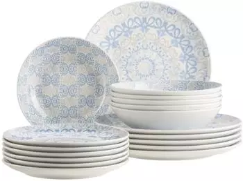 Mäser Ornea Tafelservice 18-teilig, Porzellan, blau (Ornea)