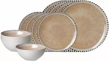Ritzenhoff & Breker Natura Basic-Set Kombiservice 12-teilig, Steinzeug, creme