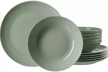 Ritzenhoff & Breker Levi Tafelservice 12-teilig, Porzellan, gr&uuml;n