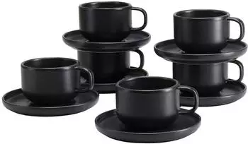 CreaTable Serie Uno Black Geschirrset Steinzeug 12-teilig (25257)