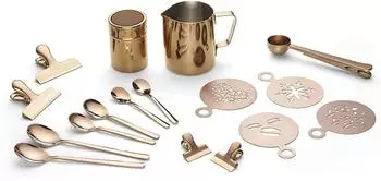 Echtwerk Barista Kaffeezubeh&ouml;r-Set 23-tlg. mit Milchk&auml;nnchen 600ml