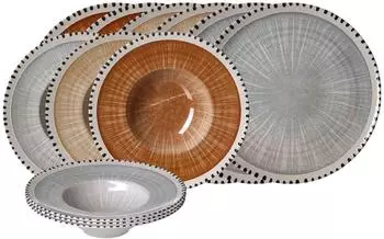 Ritzenhoff & Breker Natura Pizza- und Pasta-Set, Steinzeug, 12-teilig, 6 Personen