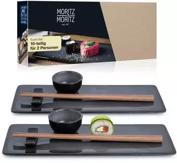 Moritz & Moritz VIDA Sushi-Geschirrset für 2 Personen, 10-tlg., anthrazit (2248)