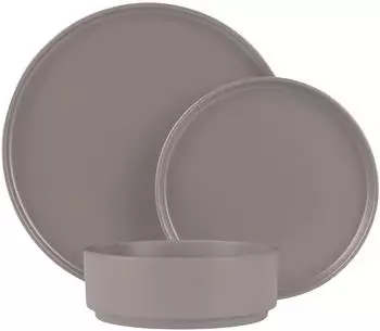 BerlingerHaus Taupe Collection Geschirrset 18-tlg. Steingut, taupe matt