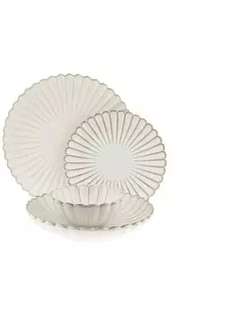 Almina Bloomy Geschirrset, 24-teilig, Porzellan, cremeweiß (AL-3908)