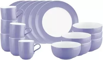 Seltmann Weiden Liberty Pure Colors Fr&uuml;hst&uuml;cks-Set 18-tlg., Porzellan, lila (90309026-0)