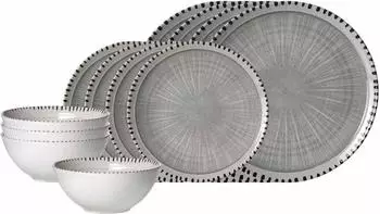 Ritzenhoff & Breker Natura Basic-Set Kombiservice 12-teilig, grau, Steinzeug