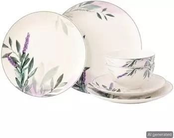Seltmann Weiden Savona Provence Basic-Set 6-teilig, Porzellan, bunt-beige