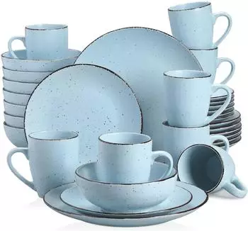 Vancasso Tafelservice Steingut 32-teilig, vintage blau, 8 Personen
