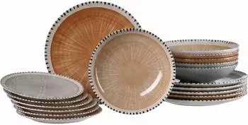 Ritzenhoff & Breker Natura Teller-Set 18-teilig, Steinzeug, mehrfarbig