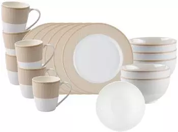 Ritzenhoff & Breker Geo Fr&uuml;hst&uuml;cksservice 18-teilig, Porzellan, beige