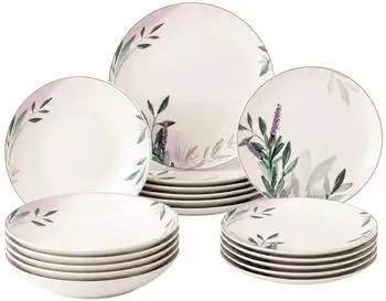Seltmann Weiden Savona Provence Teller-Set 18-teilig, Porzellan, bunt-beige