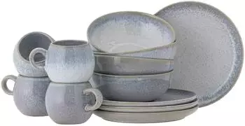 Bloomingville Paula Fr&uuml;hst&uuml;cksgeschirr-Set 12-teilig, Steingut, blau (82061529)