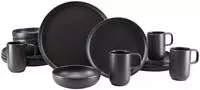 CreaTable Kombiservice "Uno, Geschirr-Set, 16-tlg." Seidenmatten, Spezialglasur,