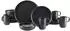 CreaTable Uno Black Kombiservice 16-tlg., Steinzeug, stapelbar (25187)