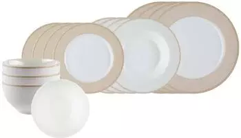 Ritzenhoff & Breker Geo Einsteiger-Set 16-teilig, beige, Porzellan