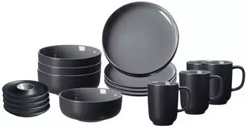 Ritzenhoff & Breker JASPER Fr&uuml;hst&uuml;cksset 16-teilig, schwarz, Keramik