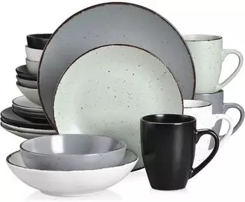 LuxusKollektion MODA Tafelservice Steingut, Vintage, 20-teilig, blau
