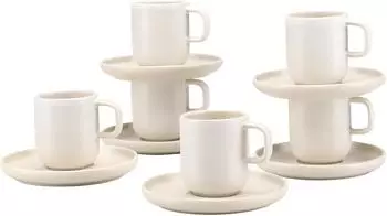CreaTable Uno Offwhite Espressotassen-Set Steinzeug 12-teilig (25259)