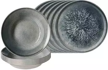 Ritzenhoff & Breker Grana Pizza- & Pasta-Set, Steinzeug, 12-teilig