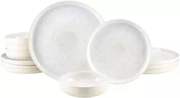 CreaTable Yuki Tellerset 12-tlg., wei&szlig;, Steinzeug (25394)