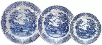 Tognana Old England Tellerservice 18-teilig, Steinzeug, weiß und blau (VE170185929)