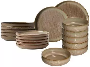 Ritzenhoff & Breker Tortosa Teller-Set 18-teilig, braun, Steingut