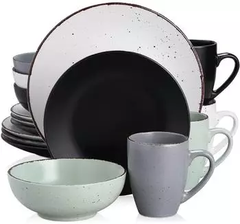 Vancasso Tafelservice Steingut, 16-teilig, Vintage, mehrfarbig
