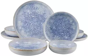 CreaTable Uno Mykonos Kombiservice 2 Personen Blau/Wei&szlig;