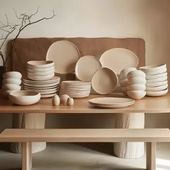 Karaca Earth Collection New Cupid Kombiservice 12 Personen Wei&szlig;