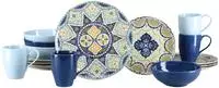 CreaTable Kombiservice "Patio, Geschirr-Set, 16-tlg." Hellblaue und blaue