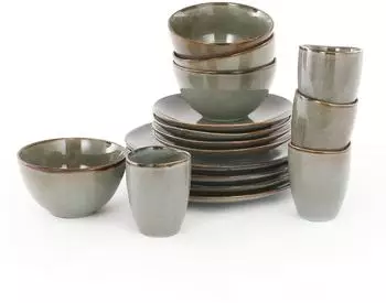 MICA Decorations Tabo Tafelservice 4 Personen Gr&uuml;n