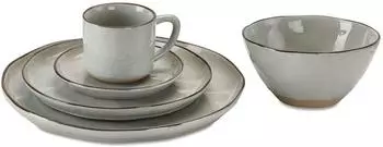 Loberon Biarr&eacute; Geschirr-Set 30-teilig, grau (1687541)
