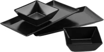 Mäser Manhattan City Servier-Set, Porzellan, schwarz, 4-teilig (931364)