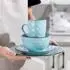 LuxusKollektion Kombiservice 48-teilig, Steingut, blau-grau