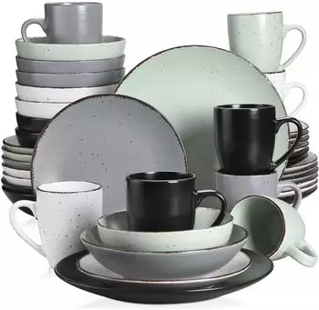 LuxusKollektion MODA Tafelservice Steingut, blau, 40-teilig