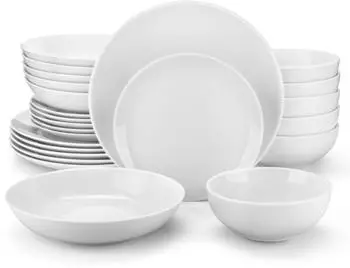 MALACASA AMELIA Tafelservice 24-tlg. 6 Personen Weiß Porzellan