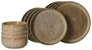 Ritzenhoff & Breker Tortosa Basic-Set, Steingut, braun, 12-teilig